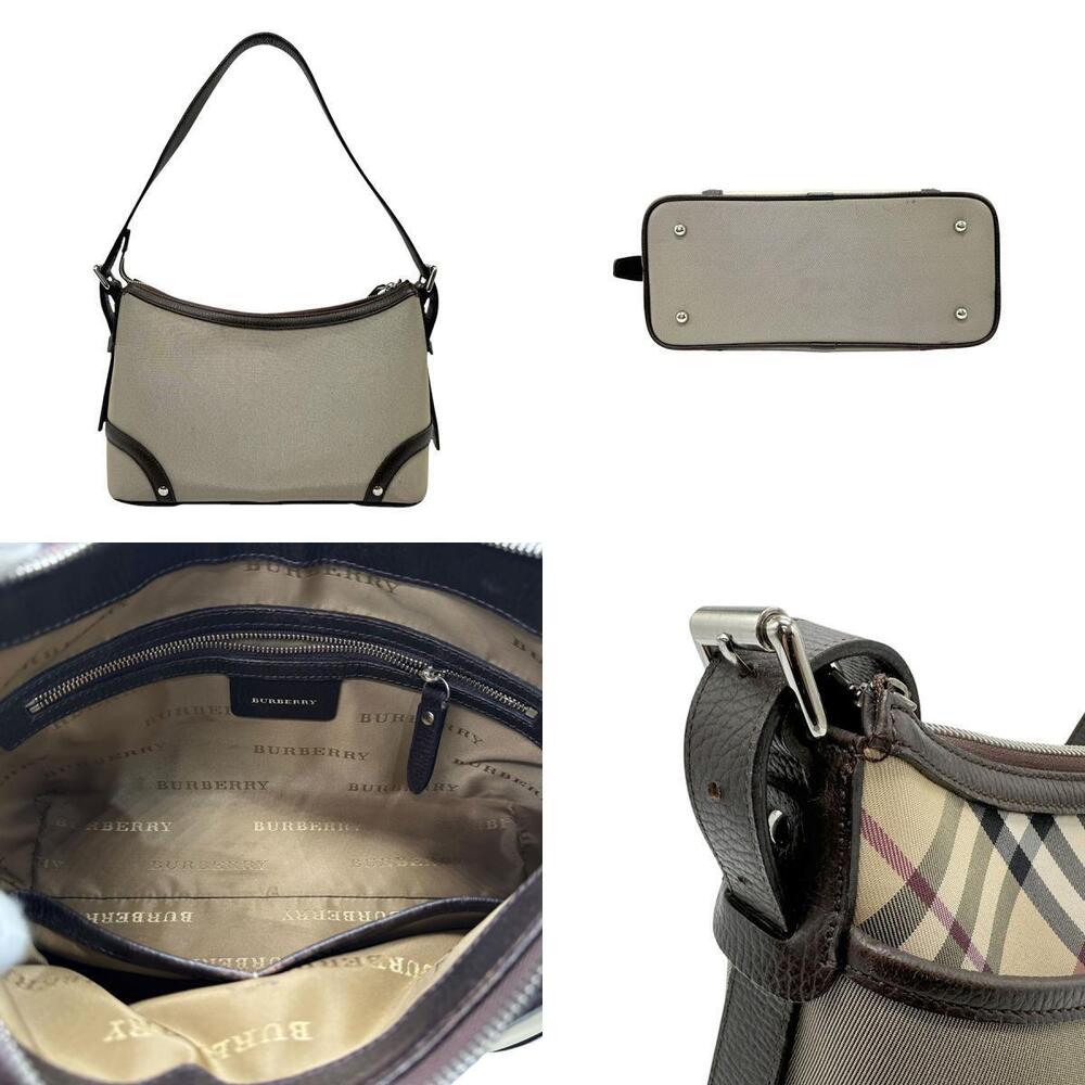 Burberry shoulder bag canvas leather brown gray - Picture 3 of 4
